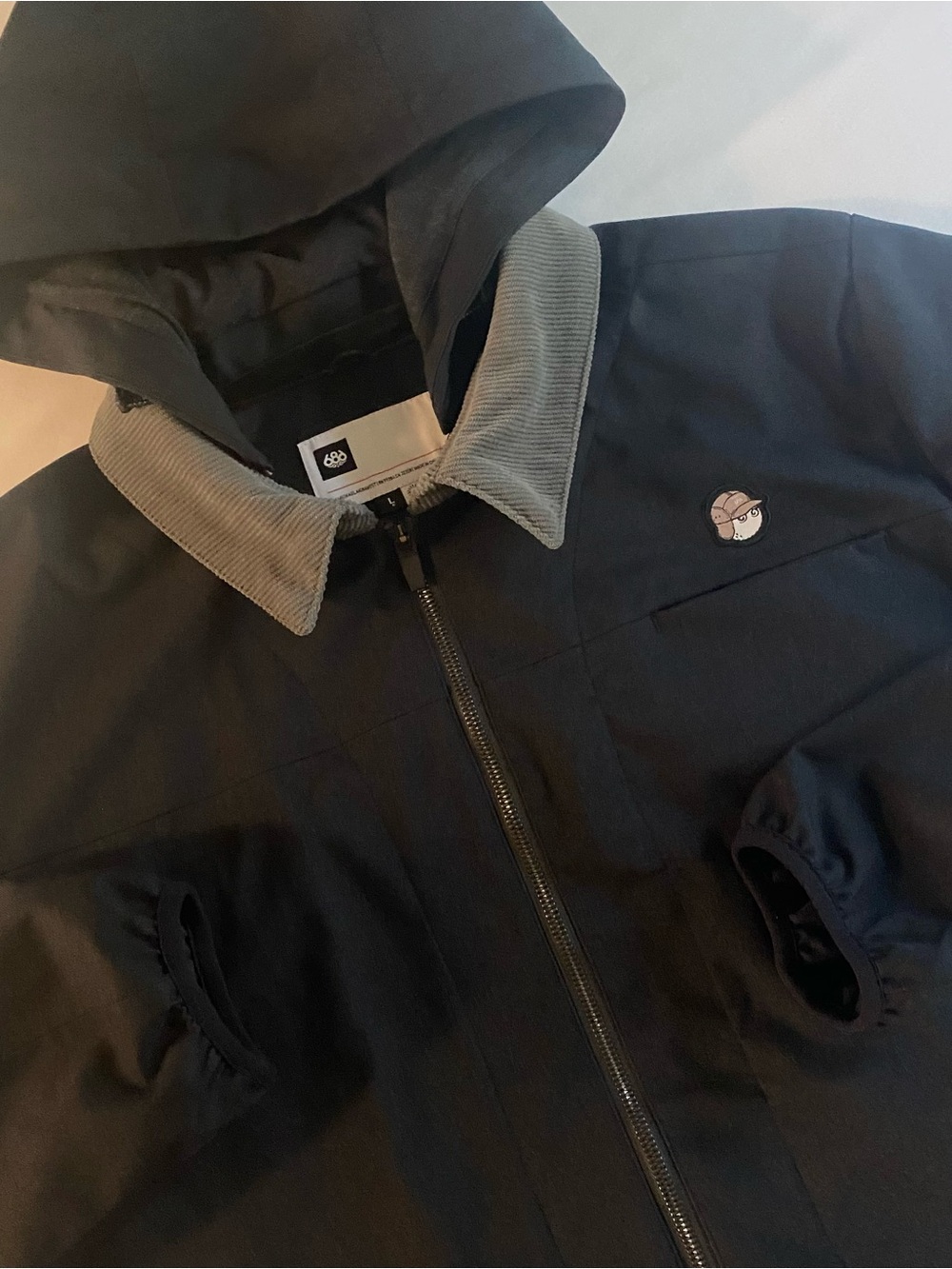 686 Malbon Jacket Men L Corduroy Collar Wool Blend Lined Full Zip Golf Softshell